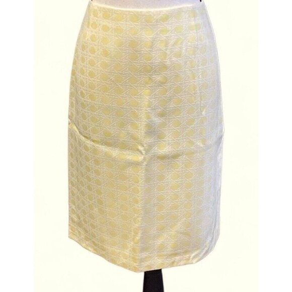 Alex Marie Pencil Skirt Size 6 Yellow Lined Center Back Zipper Slit - Picture 5 of 16